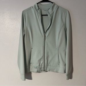 Lady Hagen quilted patten full zip up golf sweater small